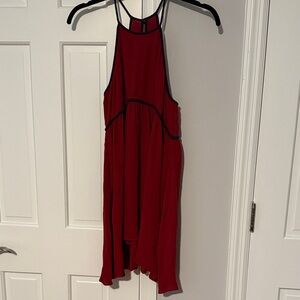 Elegant Red Mini Dress with POCKETS